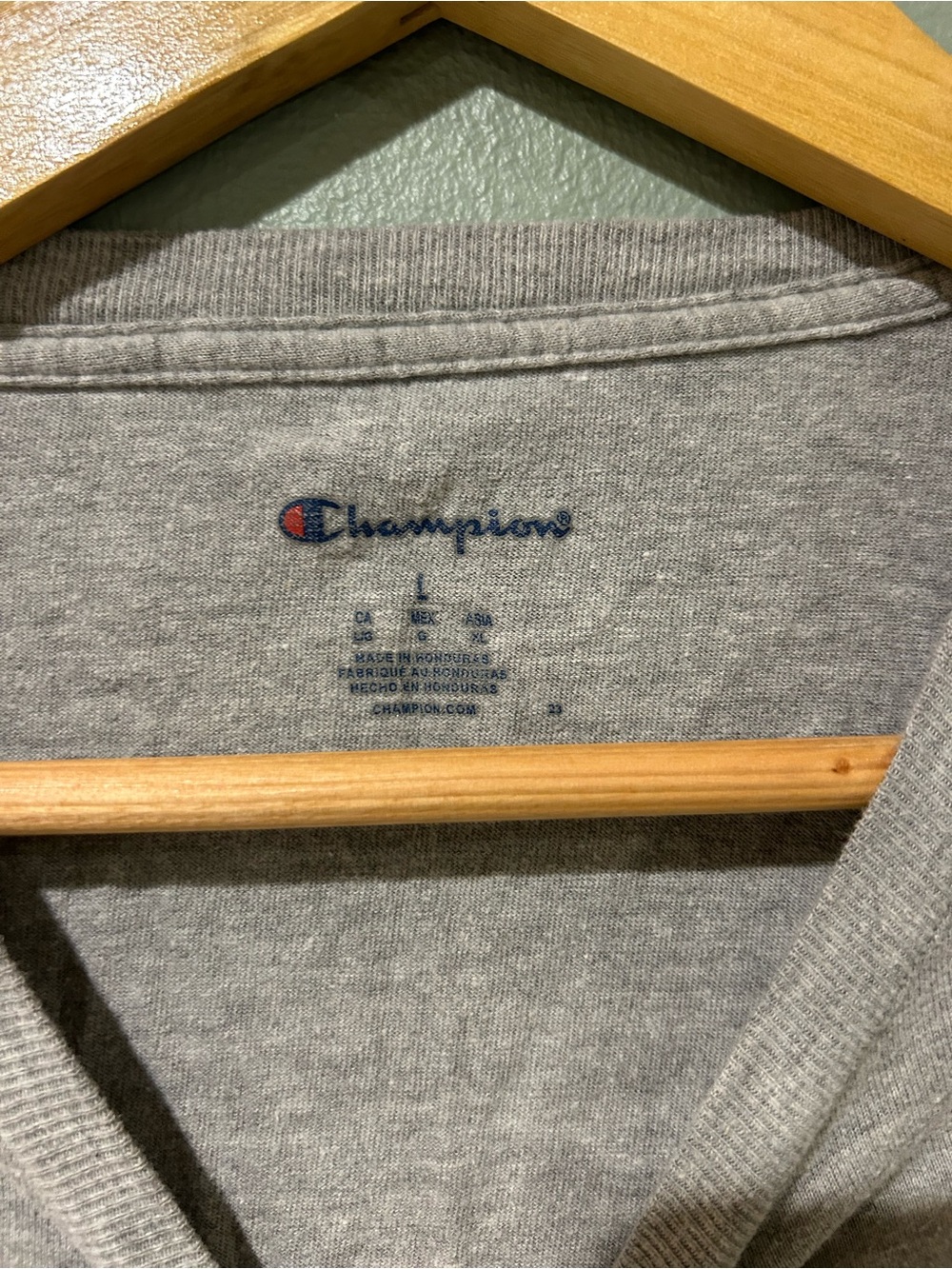 Champion Gray Graphic Crewneck Tee with Arch Logo - Picture 2 of 3